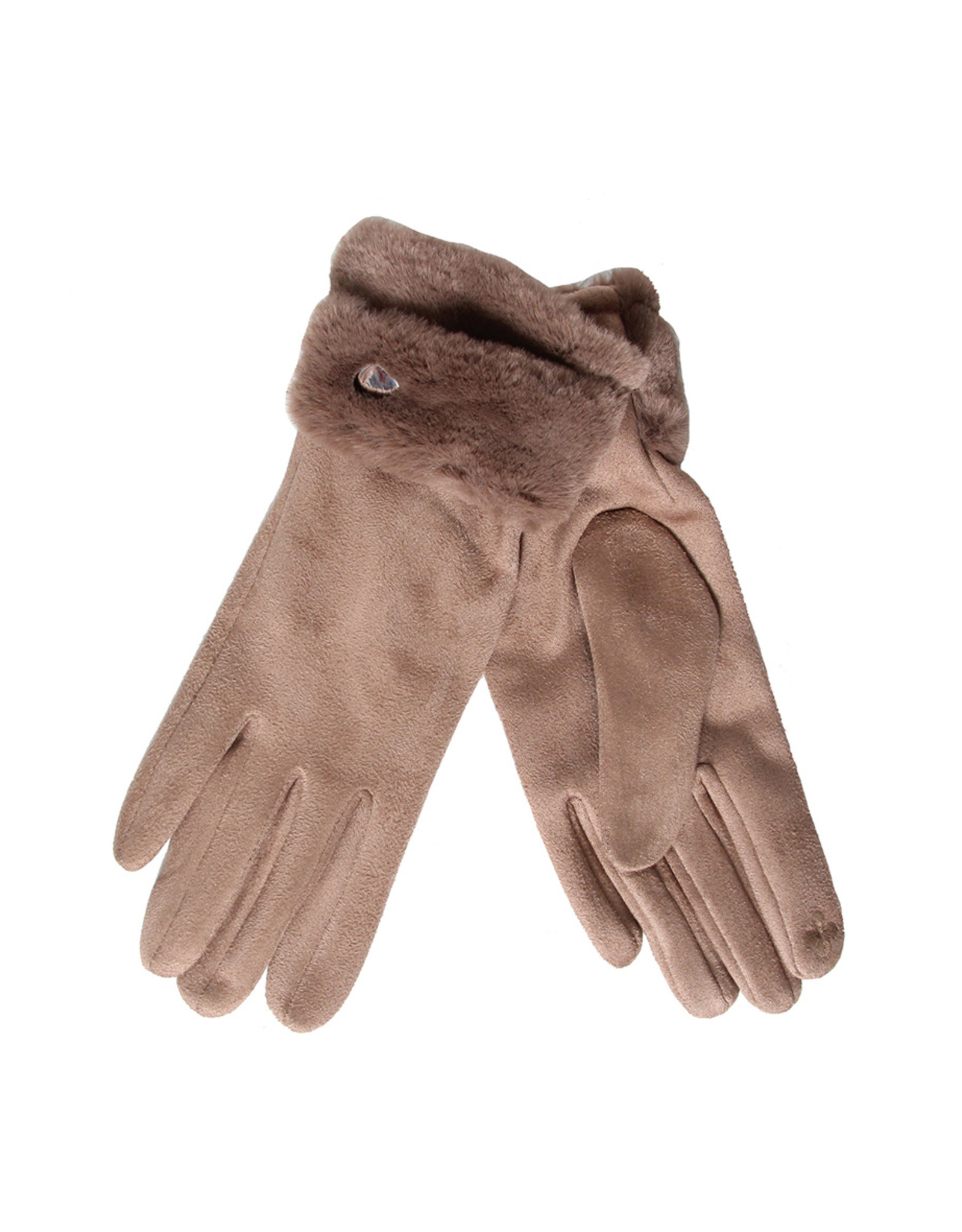 PARIS ES'TYL Fur Cuffed Gloves