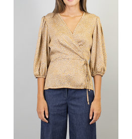 La Fee Maraboutee Gold Print Wrap Top
