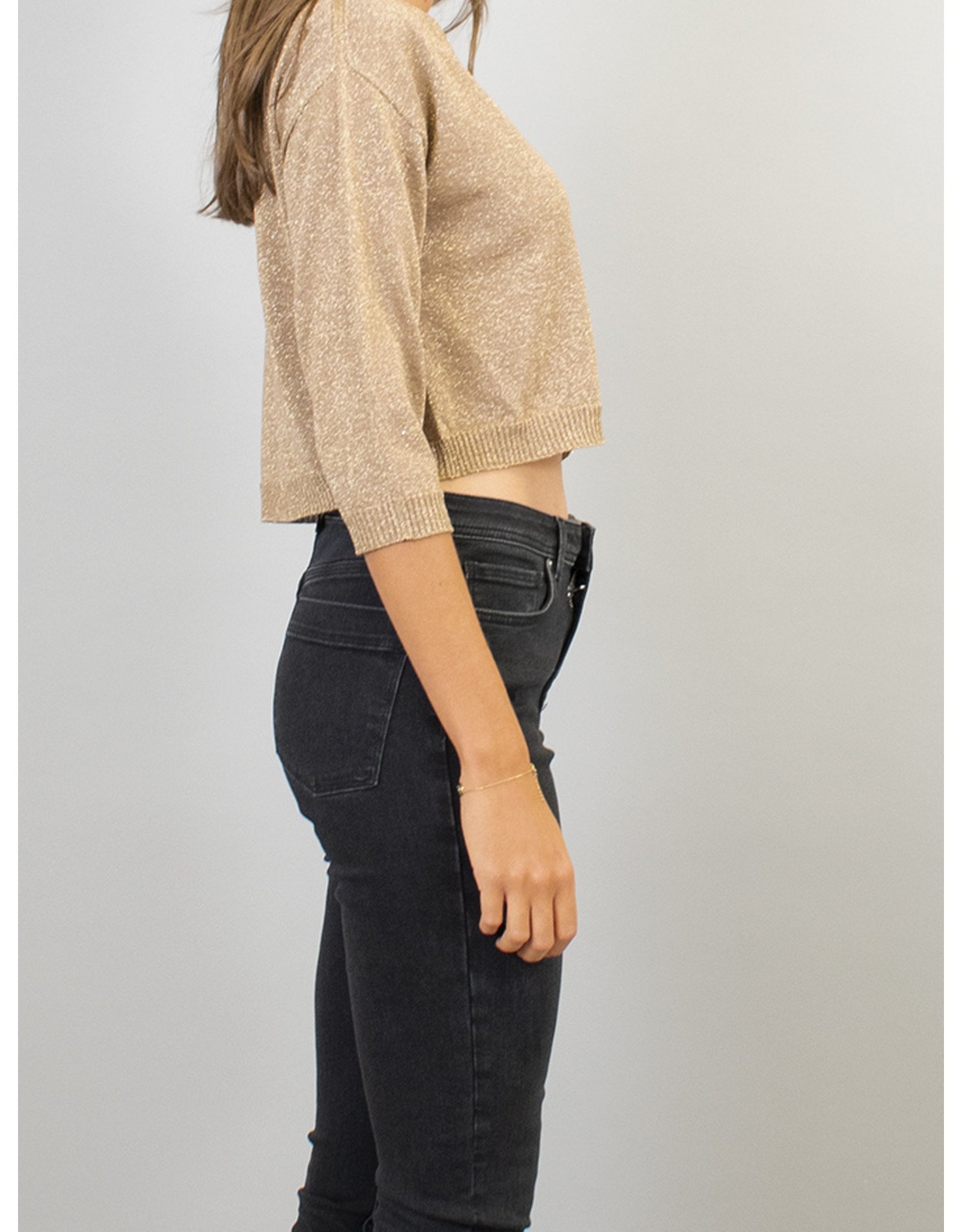 La Fee Maraboutee Gold Shimmer Fine Knit Cardi