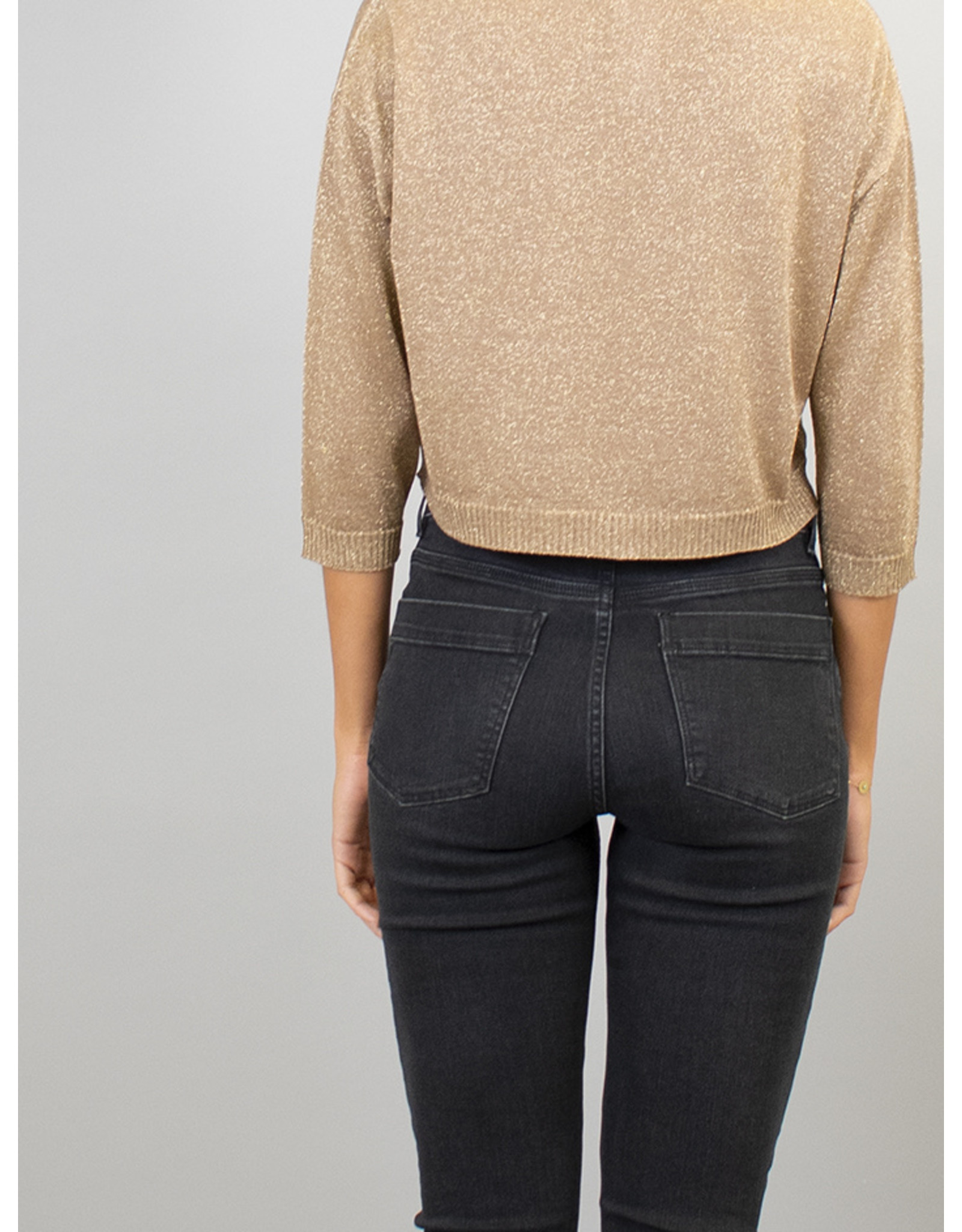 La Fee Maraboutee Gold Shimmer Fine Knit Cardi