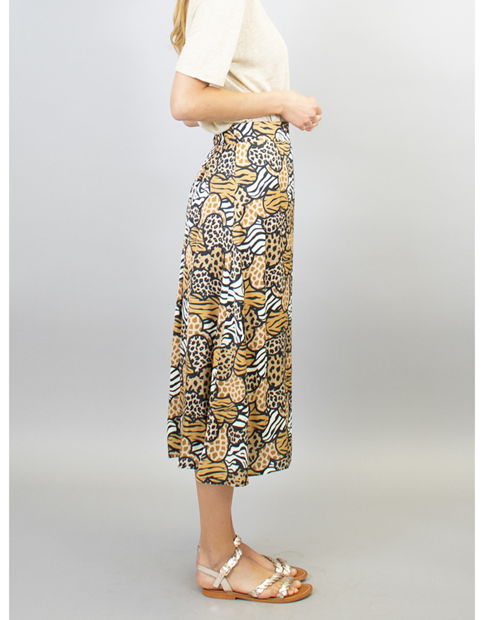 La Fee Maraboutee Heart Print Midi Skirt