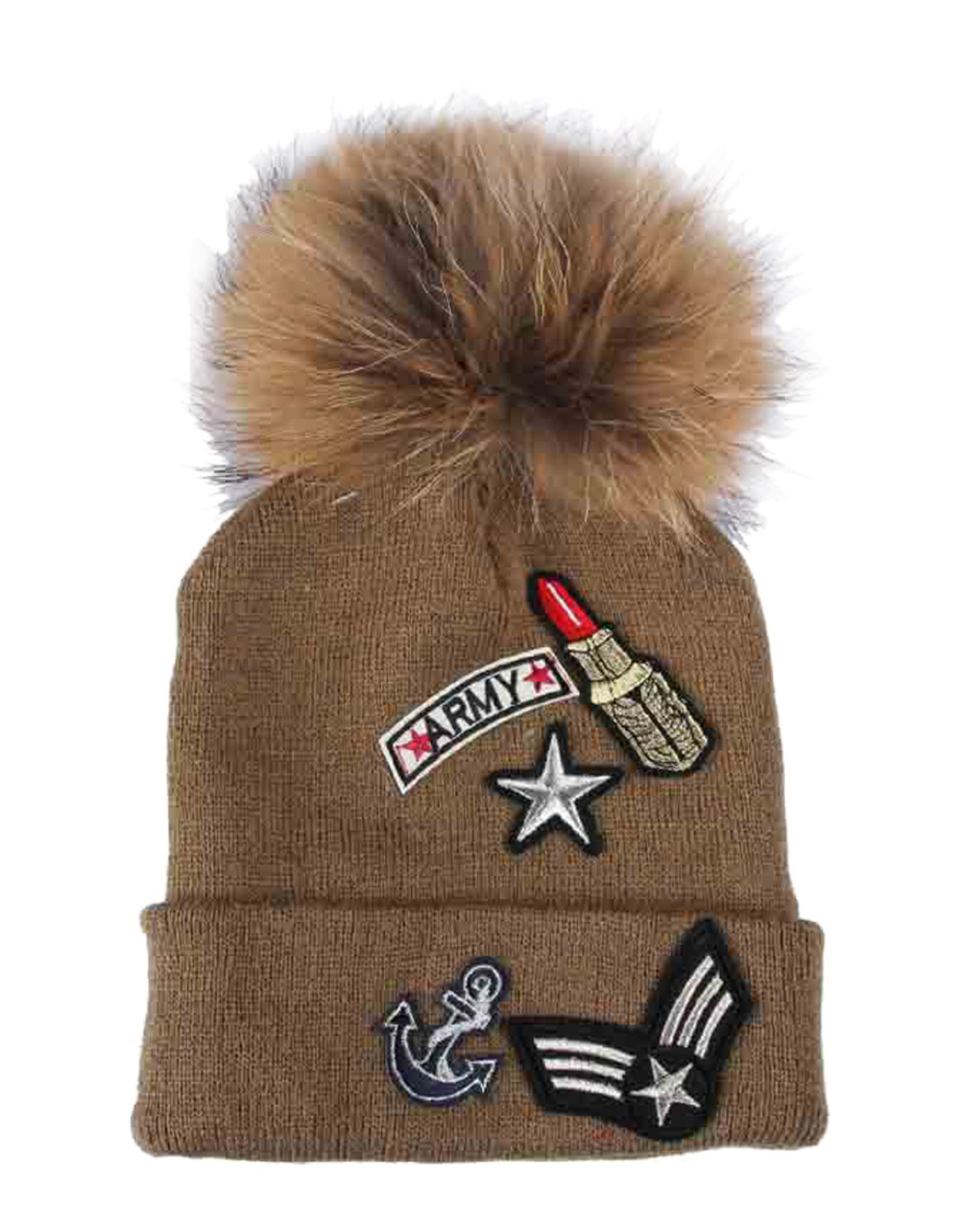 PARIS ES'TYL  Army Lipstick Bobble Hat