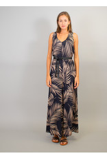 La Fee Maraboutee Palm Print Long Sleeveless Jumpsuit