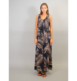 La Fee Maraboutee Palm Print Long Sleeveless Jumpsuit