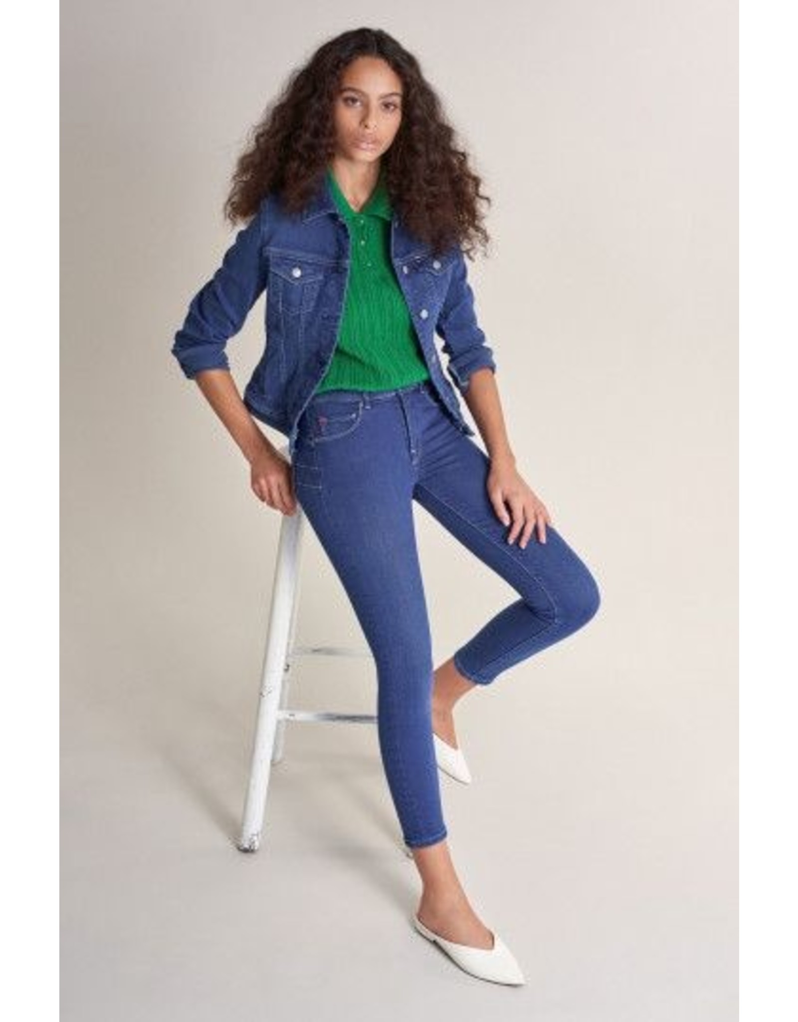 Salsa Jeans Push In Secret Capri Bright Blue Jeans