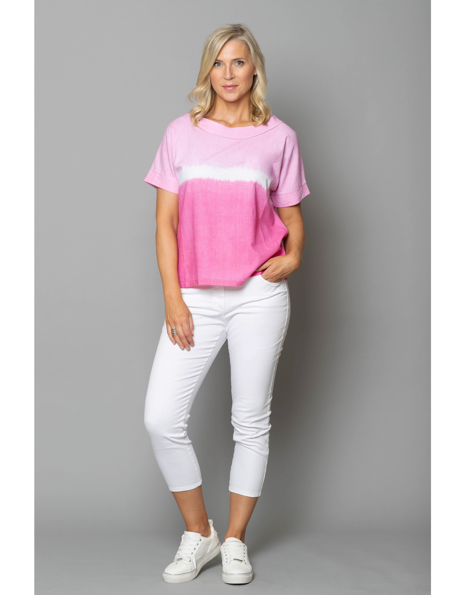 Peruzzi Tie Dye Effect Short Sleeve Top
