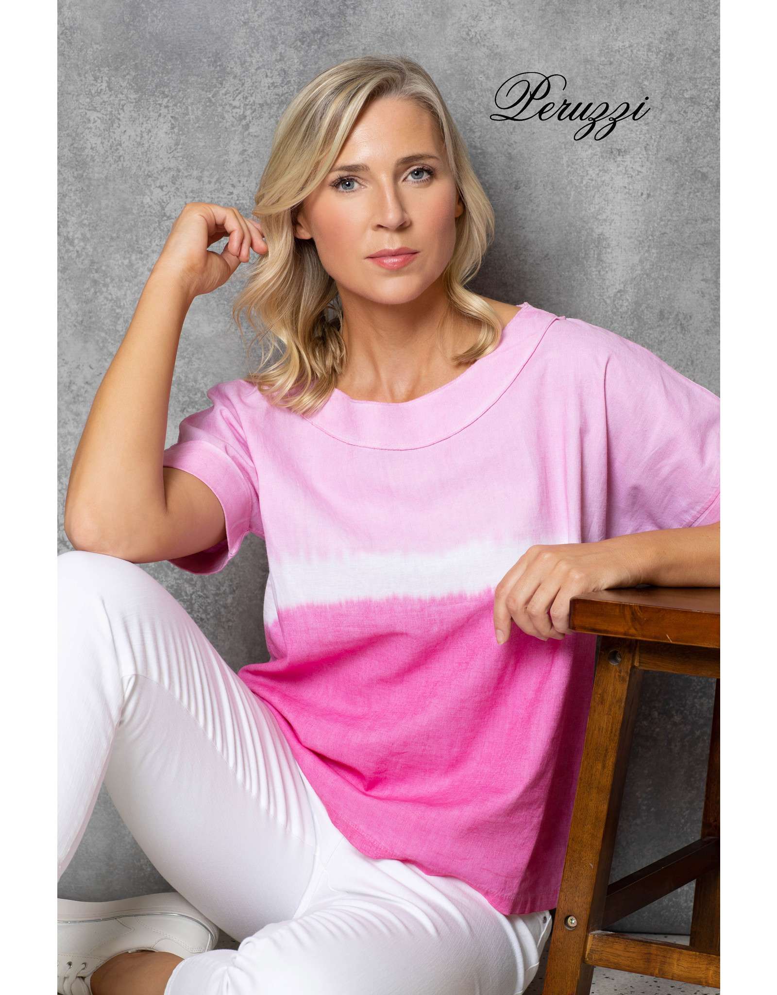 Peruzzi Tie Dye Effect Short Sleeve Top