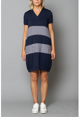Peruzzi Jersey Stripe Short Sleeve Layered Dress