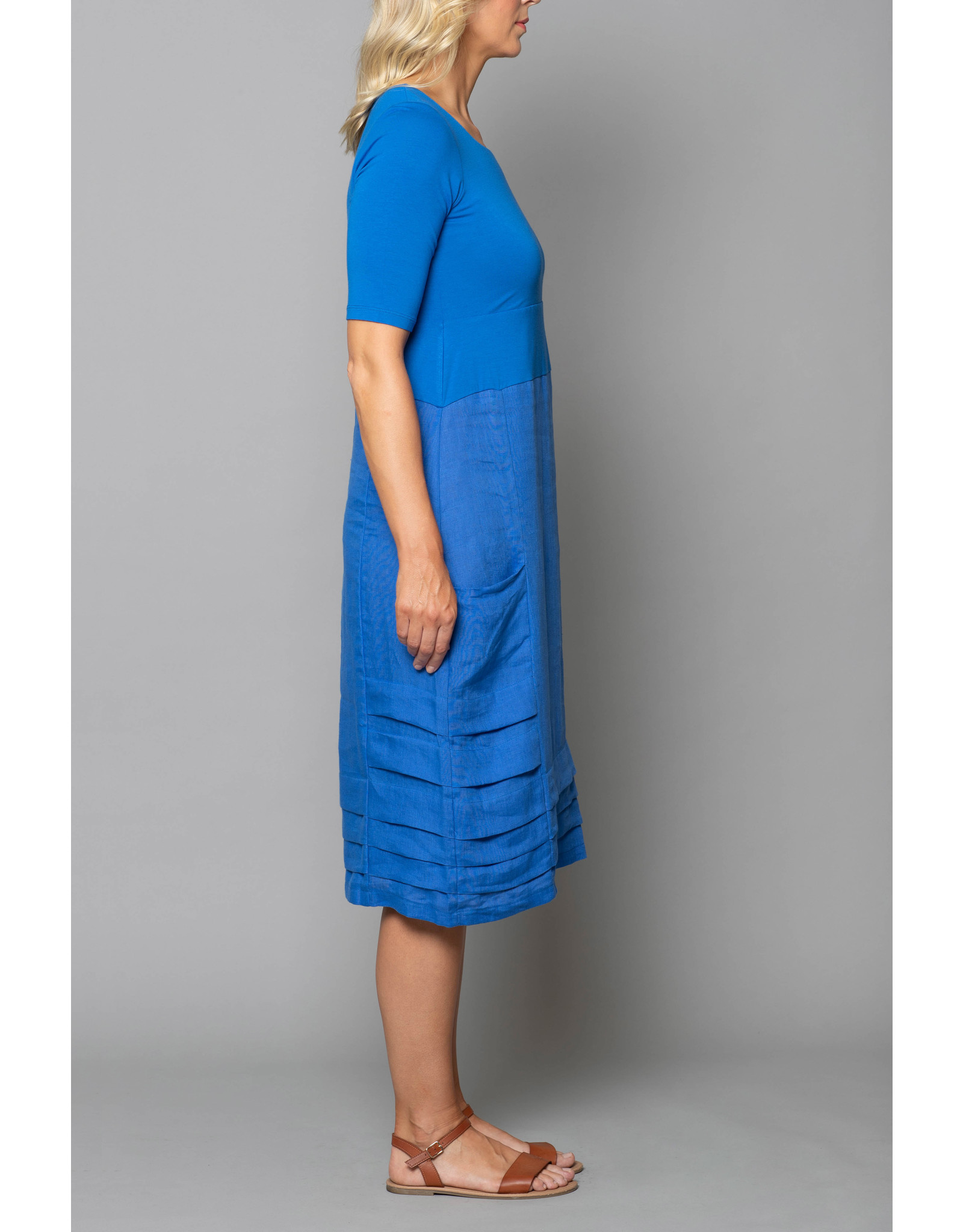 Peruzzi Pleated Linen Dress