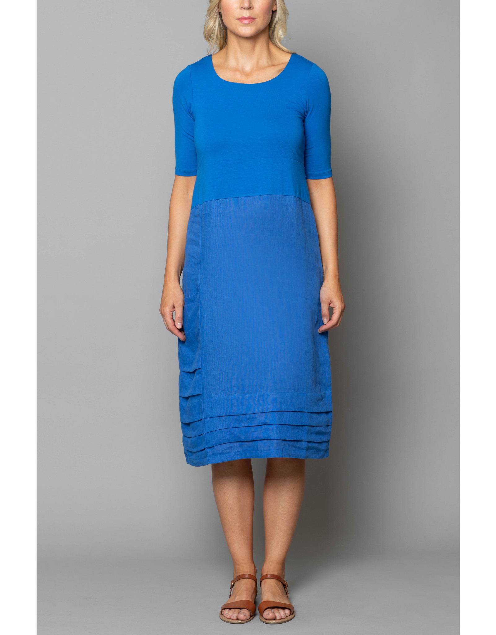 Peruzzi Pleated Linen Dress