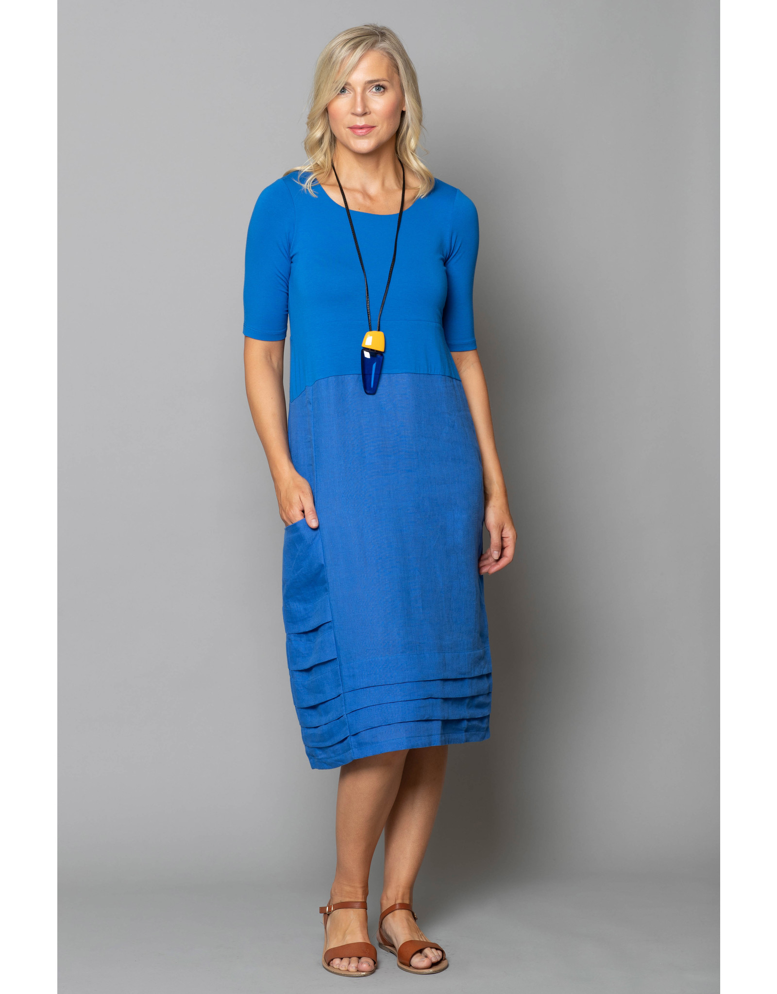 Peruzzi Pleated Linen Dress