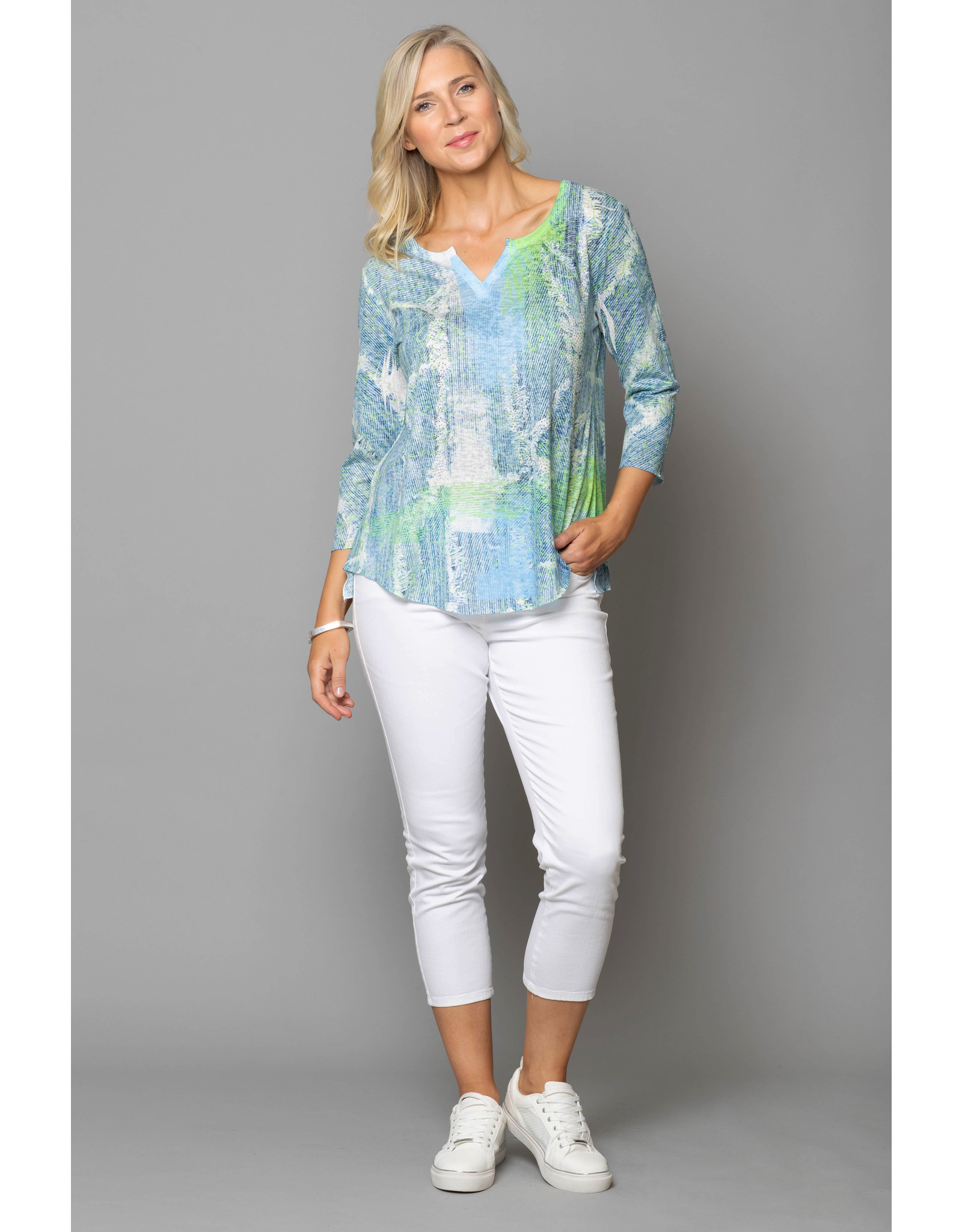Peruzzi  Abstract Print Long Sleeve Top