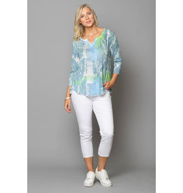 Peruzzi Abstract Print Long Sleeve Top