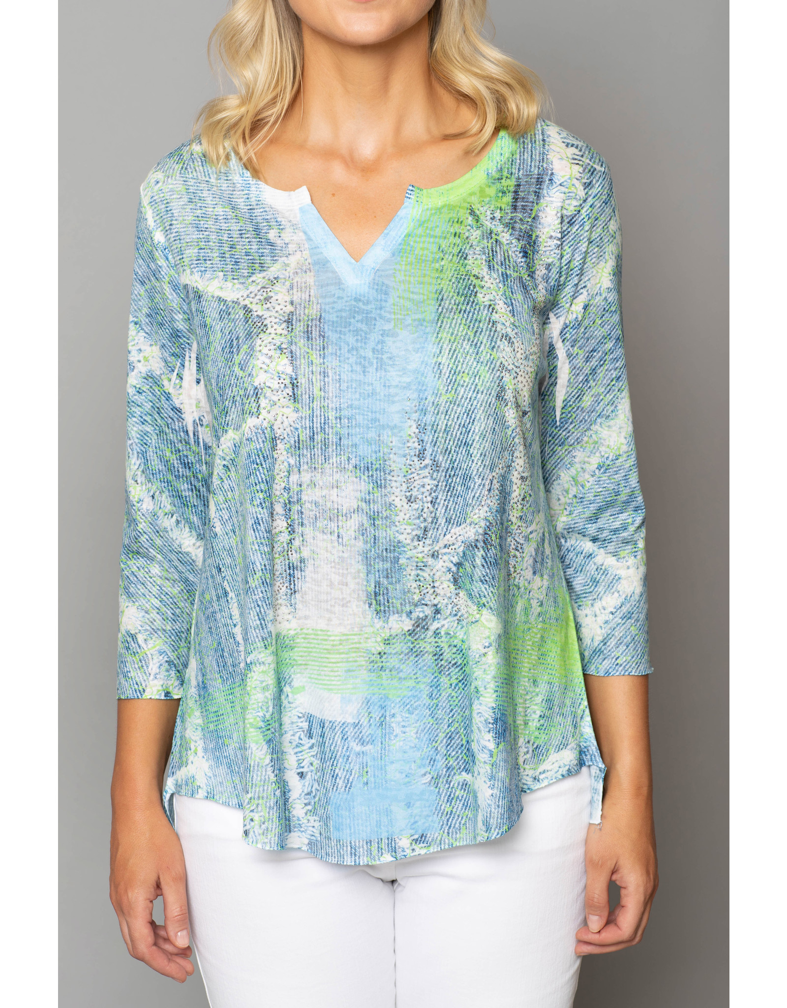 Peruzzi  Abstract Print Long Sleeve Top