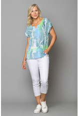 Peruzzi  Abstract  short sleeve Print Top