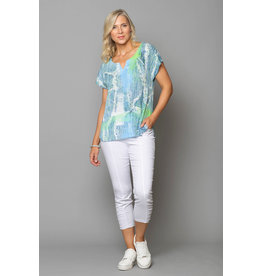 Peruzzi Abstract  short sleeve Print Top