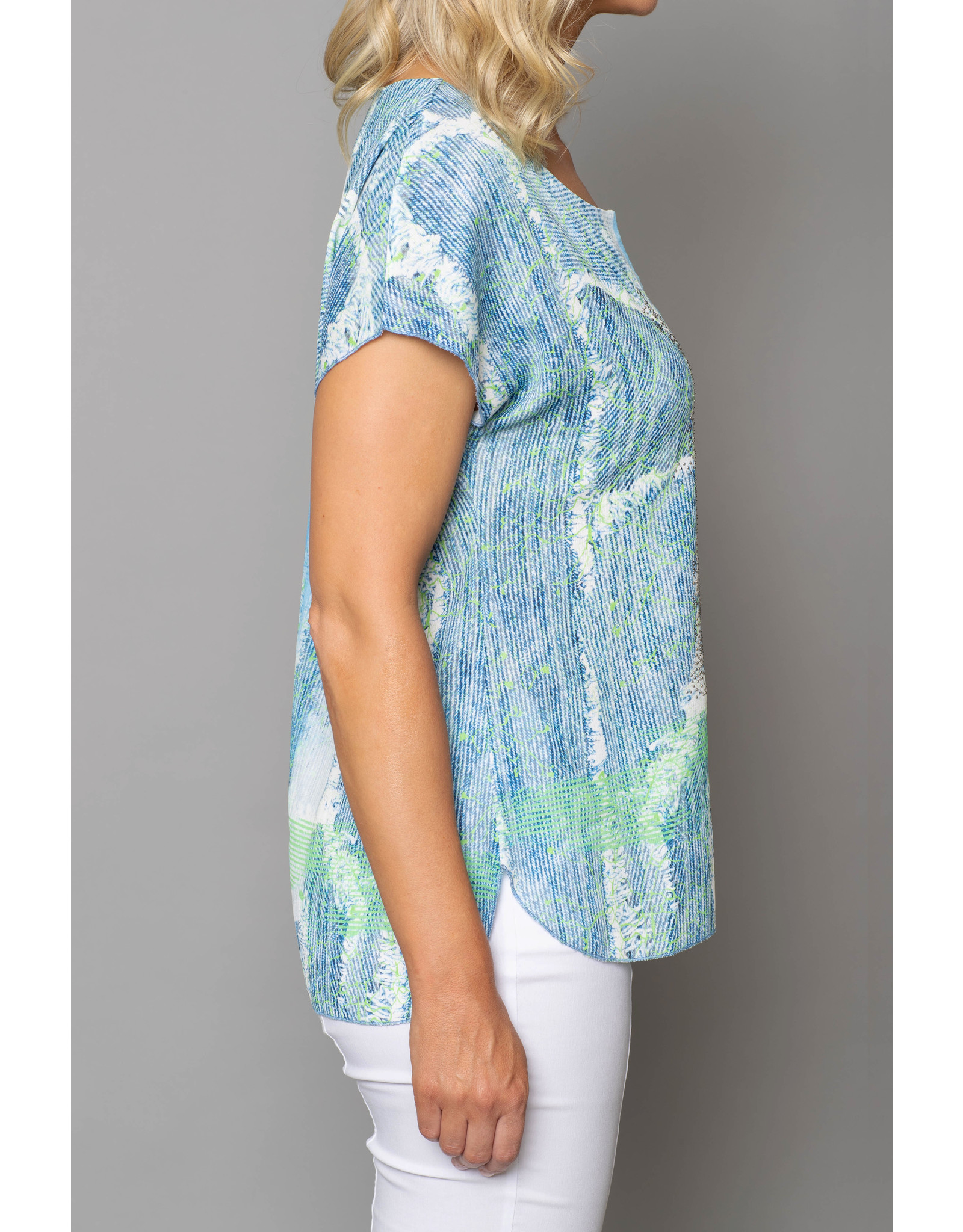 Peruzzi  Abstract  short sleeve Print Top