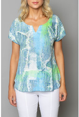 Peruzzi  Abstract  short sleeve Print Top