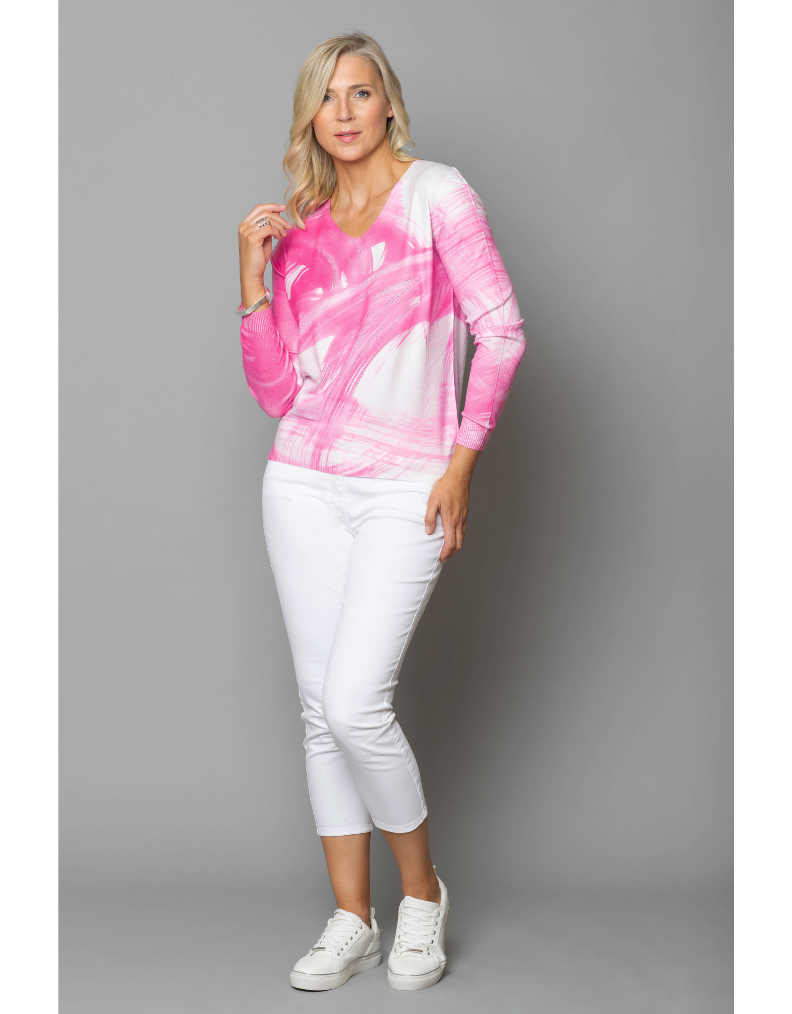 Peruzzi Pink Brushstroke Knit
