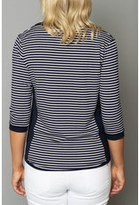 Peruzzi Striped Side Panel  V neck Top
