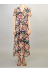 La Fee Maraboutee Boho Print Short Sleeve Long Dress