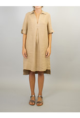 La Fee Maraboutee Short Sleeve Collar Dress with Dropped Hem
