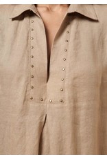 La Fee Maraboutee Short Sleeve Collar Dress with Dropped Hem