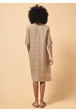 La Fee Maraboutee Short Sleeve Collar Dress with Dropped Hem