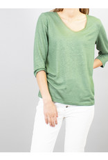 La Fee Maraboutee Bracelet Sleeve Linen V Neck Top