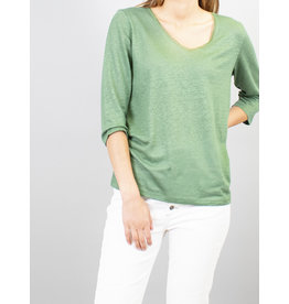 La Fee Maraboutee Bracelet Sleeve Linen V Neck Top