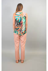 La Fee Maraboutee Sleeveless V Neck Tropical Print Top