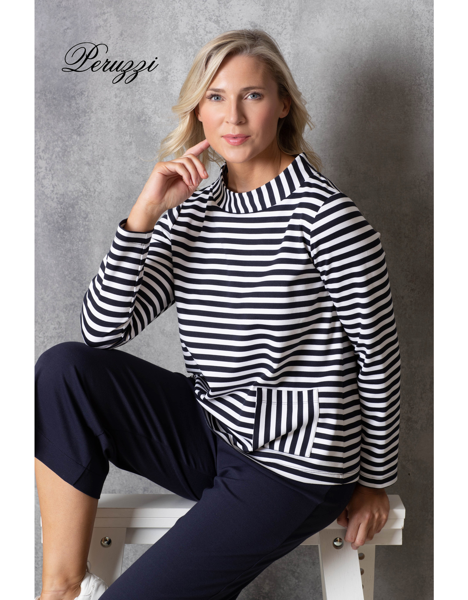 Peruzzi Compact Jersey Stripe Top