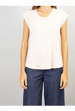 La Fee Maraboutee Linen Cap Sleeve V Neck T Top