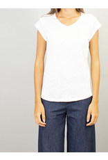 La Fee Maraboutee Linen Cap Sleeve V Neck T Top