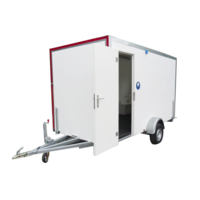 Werfwagen - type 5 - 3,85 x 1,90 x 2,10m - met banken, toilet en kipraam