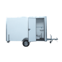 Werfwagen - type 5 - 3,85 x 1,90 x 2,10m - met banken, toilet en kipraam