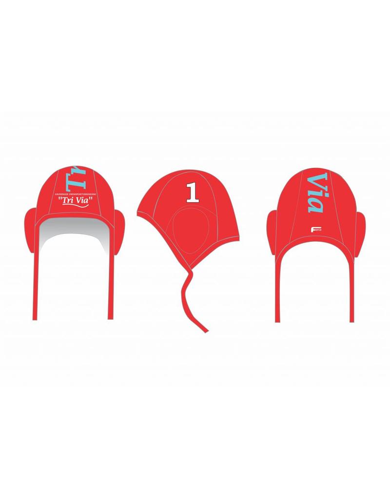 Force TriVia waterpolocaps - rood - op bestelling