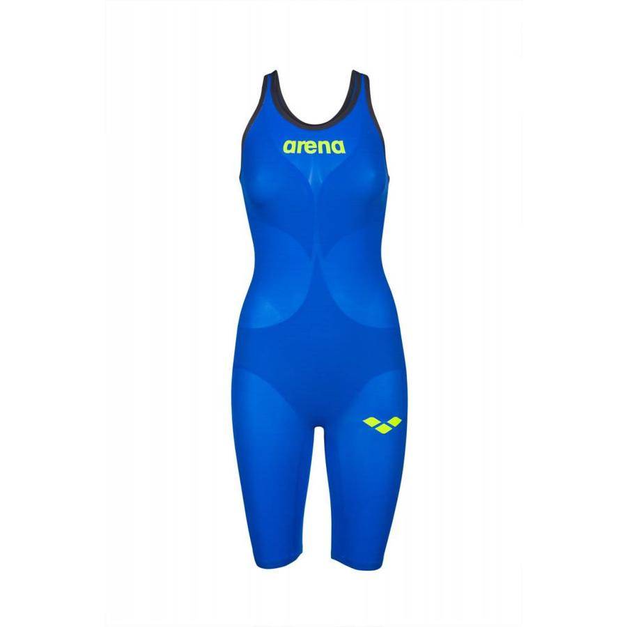 gas Zinloos Machu Picchu Arena Powerskin Carbon Air2 Open Rug Blauw-Geel - Active Swimwear