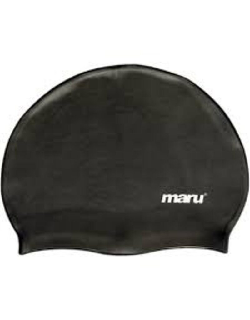 Maru Silicone Swim Cap Long Hair Black