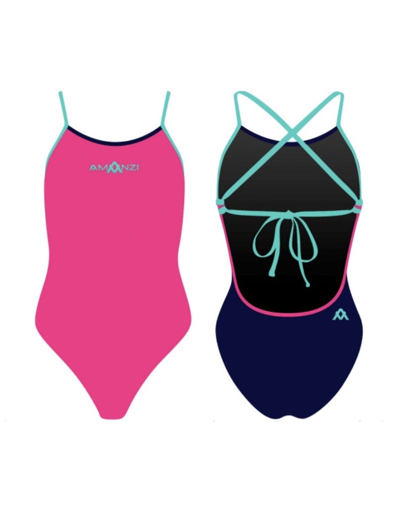 Amanzi Amanzi – Core Tie Back One piece – Rose Water - D38