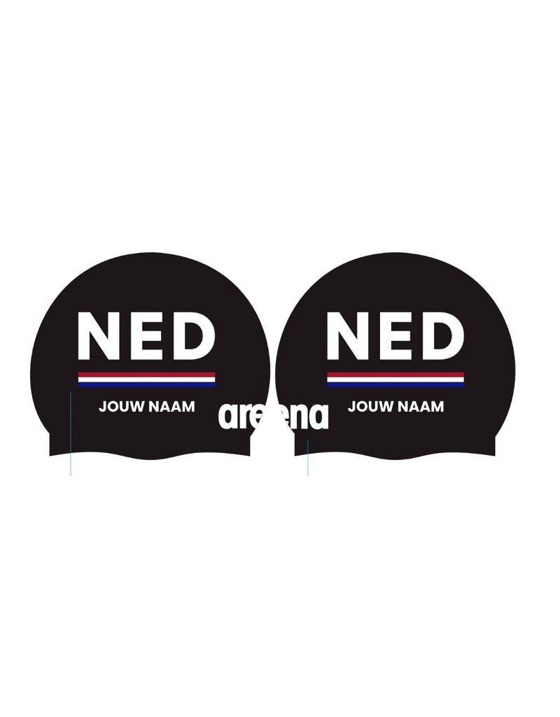 Arena Arena  Nederland Moulded badmuts met naam - net als Bregje en Noortje