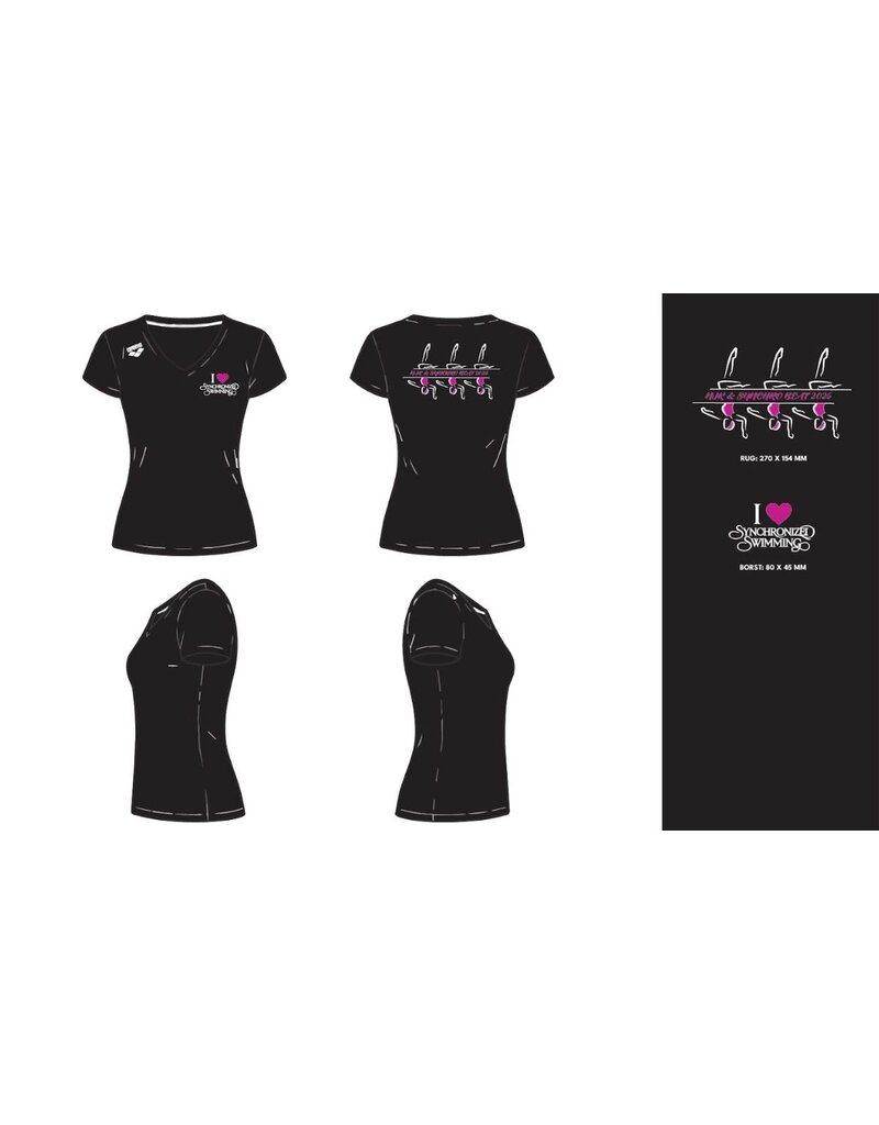 Arena Arena NJK Synchrobeat shirt - 2026 - zwart-roze
