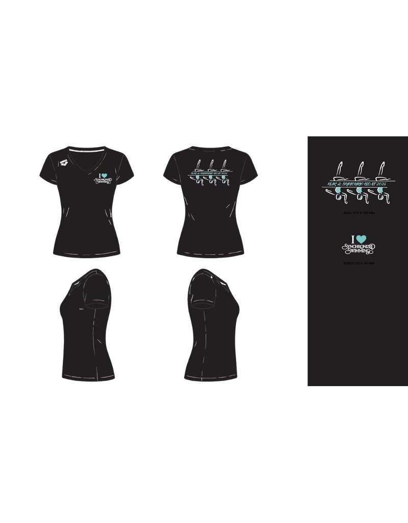 Arena Arena NJK Synchrobeat shirt - 2026- zwart-turquoise