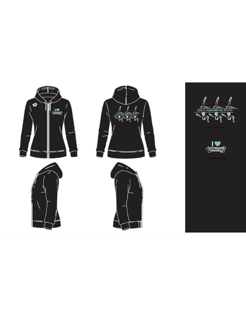 Arena Arena  NJK Synchroonzwemmen hoodie - zwart met roze