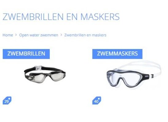 Zwembrillen en maskers