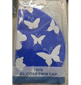 Overige merken Vlinder badmuts - blauw - wit - long hair