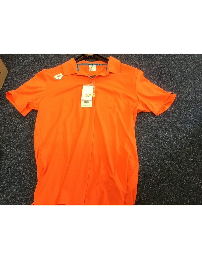 Arena Arena Polo fluo orange - met je naam - maat M of XL