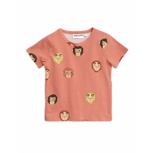 Mini Rodini Monkeys AOP SS Tee Pink Mini Rodini Monkeys AOP SS Tee Pink