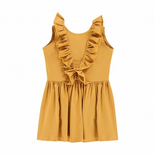 House of Jamie Sleeveless Ruffled Dress Honey Mustard House of Jamie Sleeveless Ruffled Dress Honey Mustard