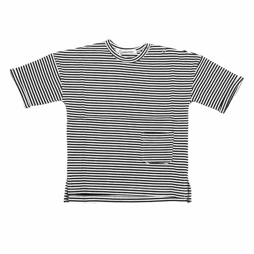 MINGO T-shirt B/W Stripes zwart wit MINGO T-shirt B/W Stripes zwart wit